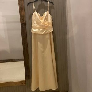 Alfred Angelo Size 6 Yellow Floor Length Prom Dress